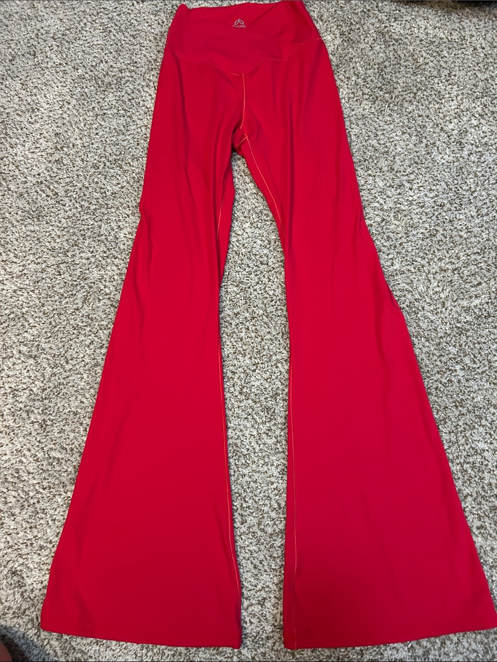 Sunzel Red Flare Leggings - Athletic High-Waist Flare Leggings